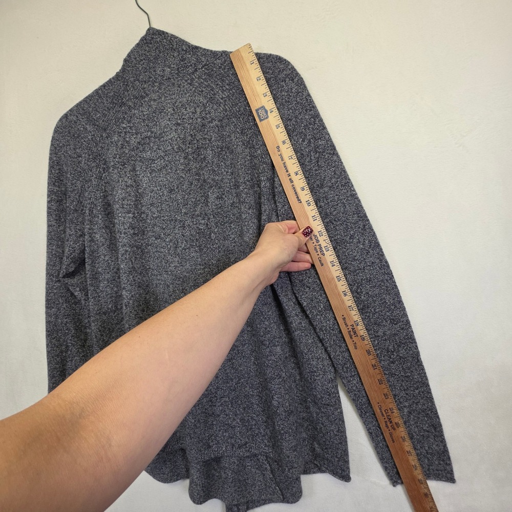Apt 9 Womens Cardigan Womens L Gray Open‎ Cashmere Marled Knit Layering Elevated - Picture 11 of 13